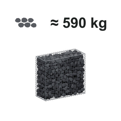 Gabione 100 cm x 90 cm x 40 cm (L x H x T), Maschenweite 5 cm x 10 cm, Spirale