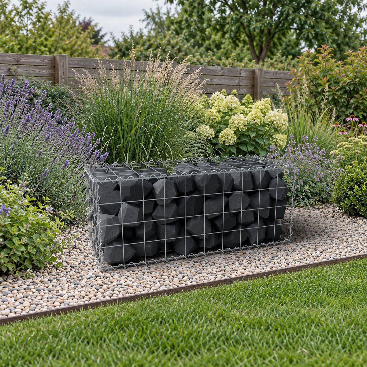 Gabion 100 cm x 40 cm x 40 cm (L x H x D), maskestørrelse 10 cm x 10 cm, spiral