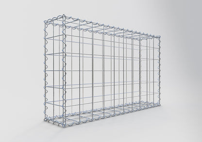 Gavión 100 cm x 60 cm x 20 cm (largo x alto x profundidad), tamaño de malla 10 cm x 10 cm, espiral