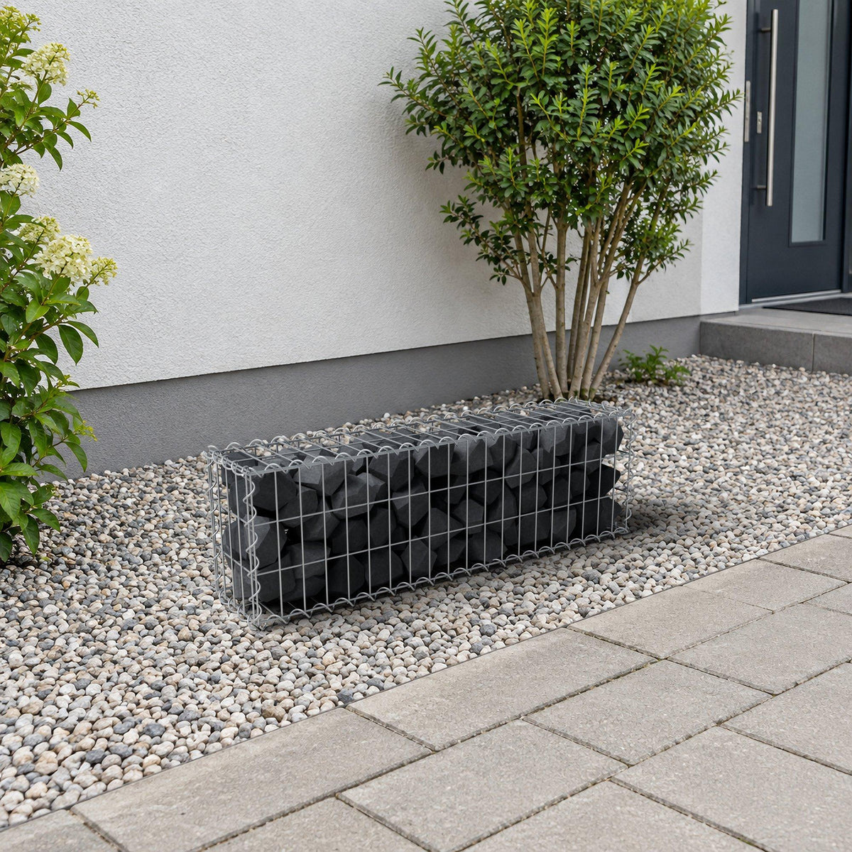 Gabião 100 cm x 30 cm x 20 cm (C x A x P), malhagem 5 cm x 10 cm, espiral