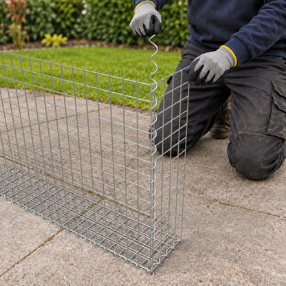 Gabion 100 cm x 70 cm x 20 cm (L x H x D), maskstorlek 5 cm x 5 cm, spiral