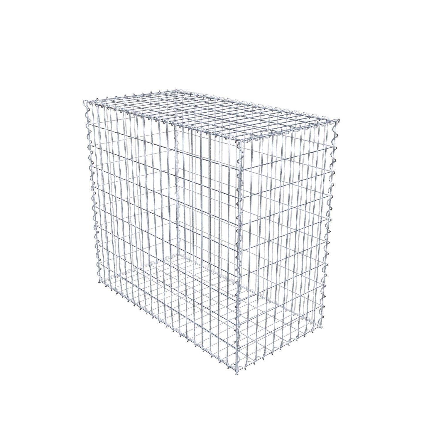Gabion 100 cm x 90 cm x 50 cm (L x H x D), maskestørrelse 5 cm x 10 cm, spiral