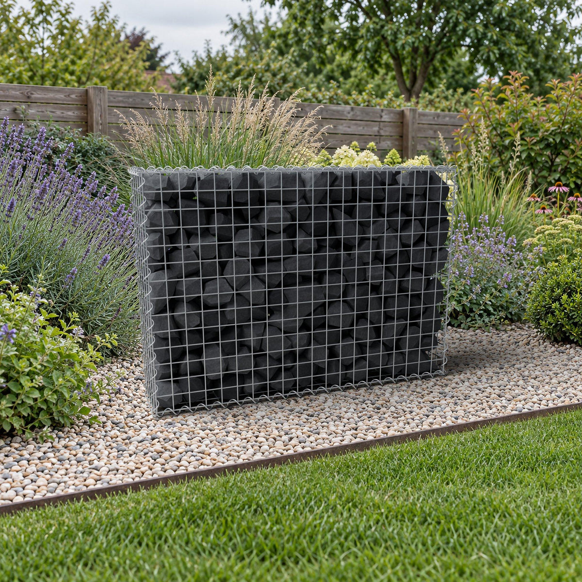 Gabion 100 cm x 70 cm x 20 cm (L x H x D), maskstorlek 5 cm x 5 cm, spiral