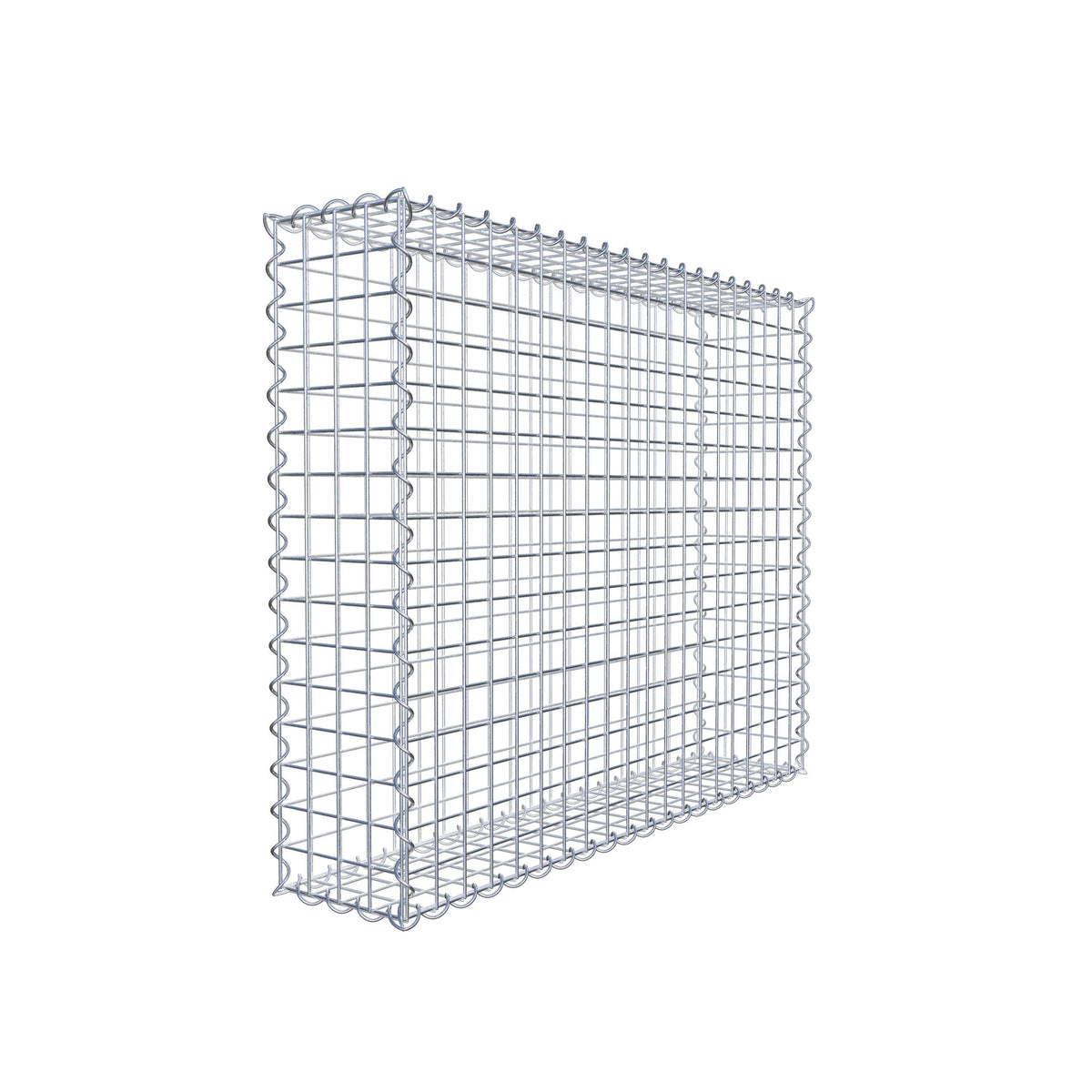 Schanskorf 100 cm x 80 cm x 20 cm (L x H x D), maaswijdte 5 cm x 5 cm, spiraalvormig