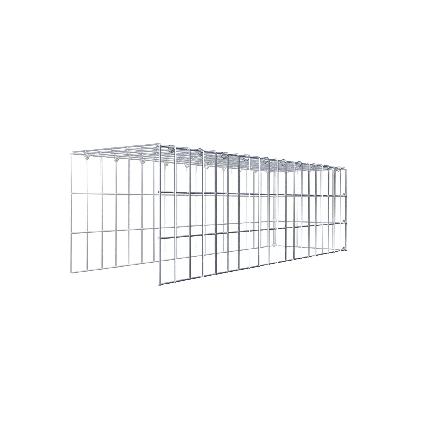 Mounted gabion type 4 100 cm x 30 cm x 30 cm (L x H x D), mesh size 5 cm x 10 cm, C-ring