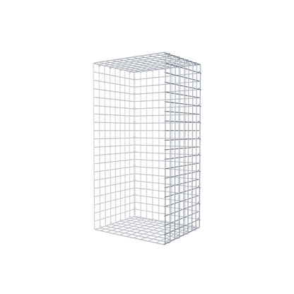 Gavión complementario de tipo 2 100 cm x 40 cm x 50 cm (largo x alto x fondo), malla 5 cm x 5 cm, anillo en C