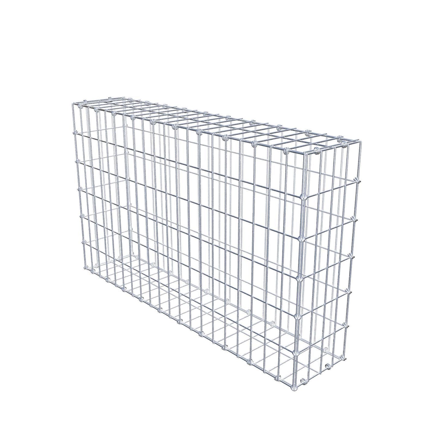 Gabione 100 cm x 60 cm x 20 cm (L x H x T), Maschenweite 5 x 10 cm, Spiralring