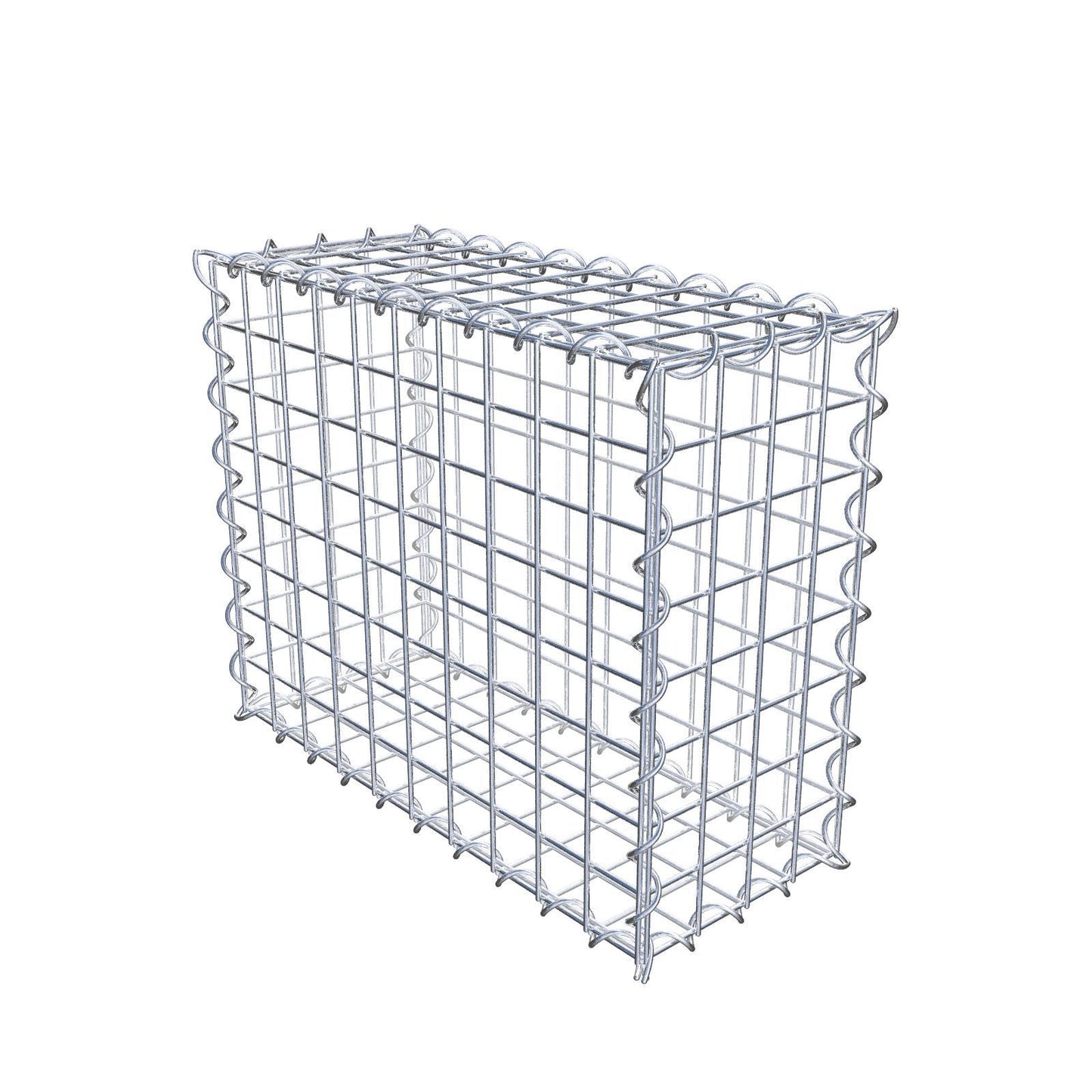 Gabião 50 cm x 40 cm x 20 cm (C x A x P), malhagem 5 cm x 5 cm, espiral