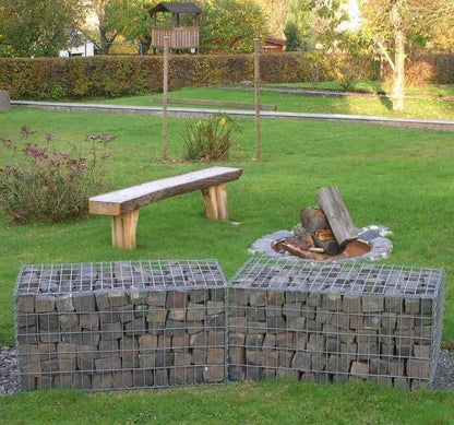2er Set Gabionen 100 cm x 50 cm x 50 cm (L x H x T), Maschenweite 5 x 10 cm, Spirale