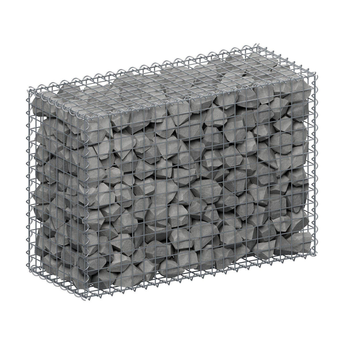 Gavión 100 cm x 70 cm x 40 cm (L x A x P), luz de malla 5 cm x 5 cm, en espiral