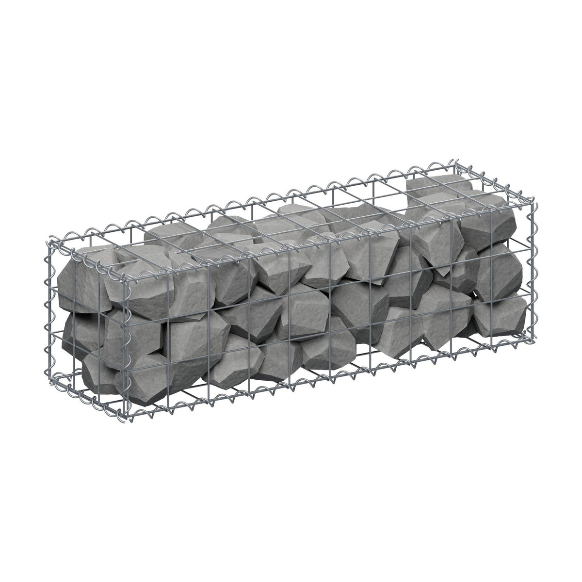 Gabion 100 cm x 30 cm x 30 cm (L x H x P), mailles 10 cm x 10 cm, spirale