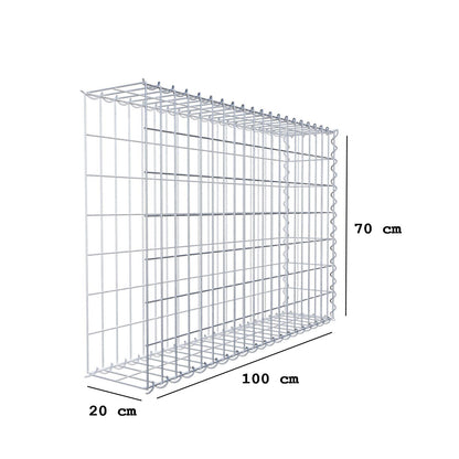 Gabbione aggiuntivo tipo 2 100 cm x 70 cm x 20 cm (L x H x P), dimensione maglia 5 cm x 10 cm, a spirale