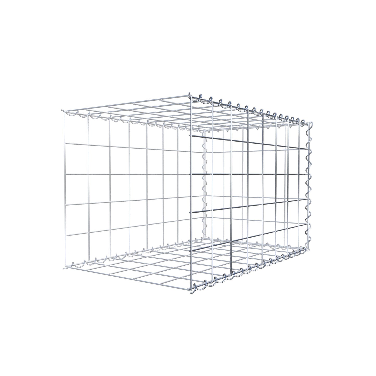 Gabião tipo 2 80 cm x 50 cm x 50 cm (C x A x P), malhagem 10 cm x 10 cm, espiral