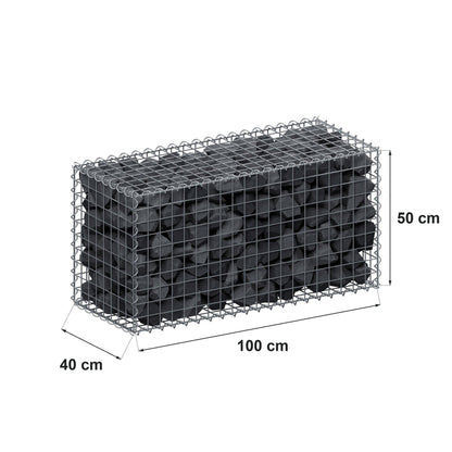Gabion 100 cm x 50 cm x 40 cm (L x H x D), maskstorlek 5 cm x 5 cm, spiral