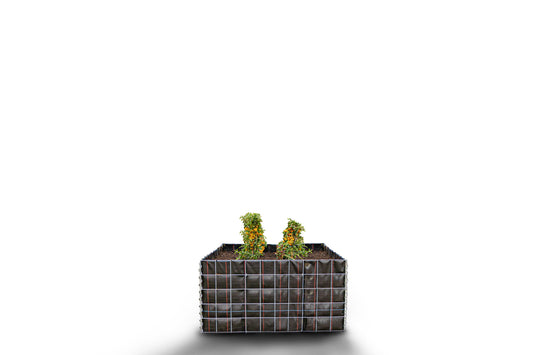 Rechthoekig verhoogd bed zonder stenen - Lengte: 100 cm - Hoogte: 50 cm - Diepte: 50 cm - Maaswijdte: 10 x 10 cm