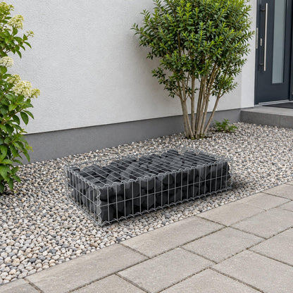 Gabião 100 cm x 20 cm x 50 cm (C x A x P), malhagem 5 cm x 10 cm, espiral