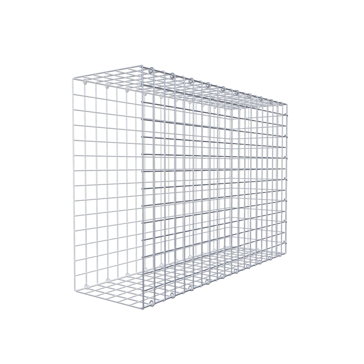 Typ 2 påbyggnadsgabion 100 cm x 70 cm x 30 cm (L x H x D), maskstorlek 5 cm x 5 cm, C-ring