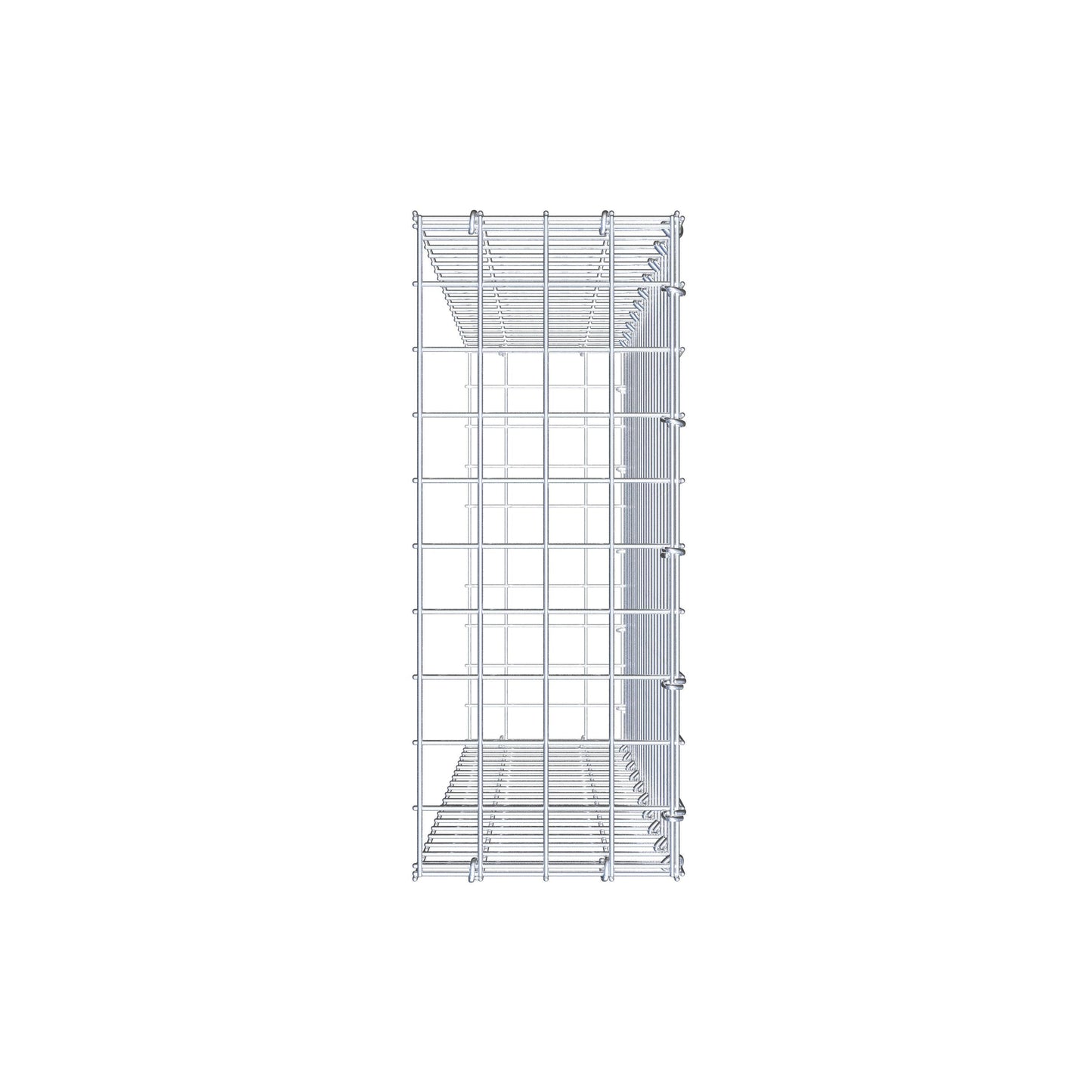 Gavión acoplable tipo 2 100 cm x 20 cm x 50 cm (L x A x P), malla 5 cm x 5 cm, anillo en C