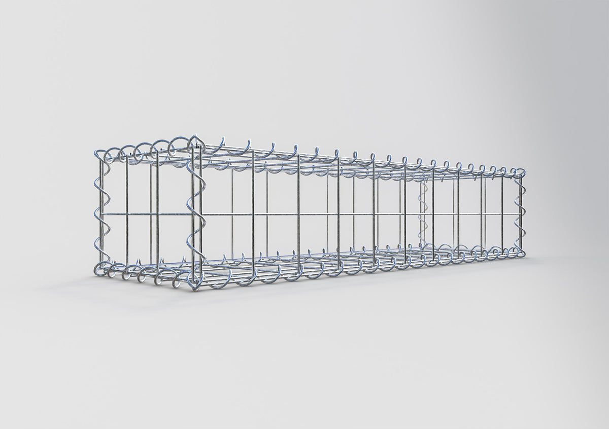 Gabion 100 cm x 20 cm x 30 cm (L x H x D), maskestørrelse 10 cm x 10 cm, spiral