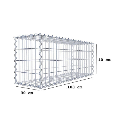 Set van 2 schanskorven 100 cm x 40 cm x 30 cm (L x H x D), maaswijdte 5 x 10 cm, spiraalvormig