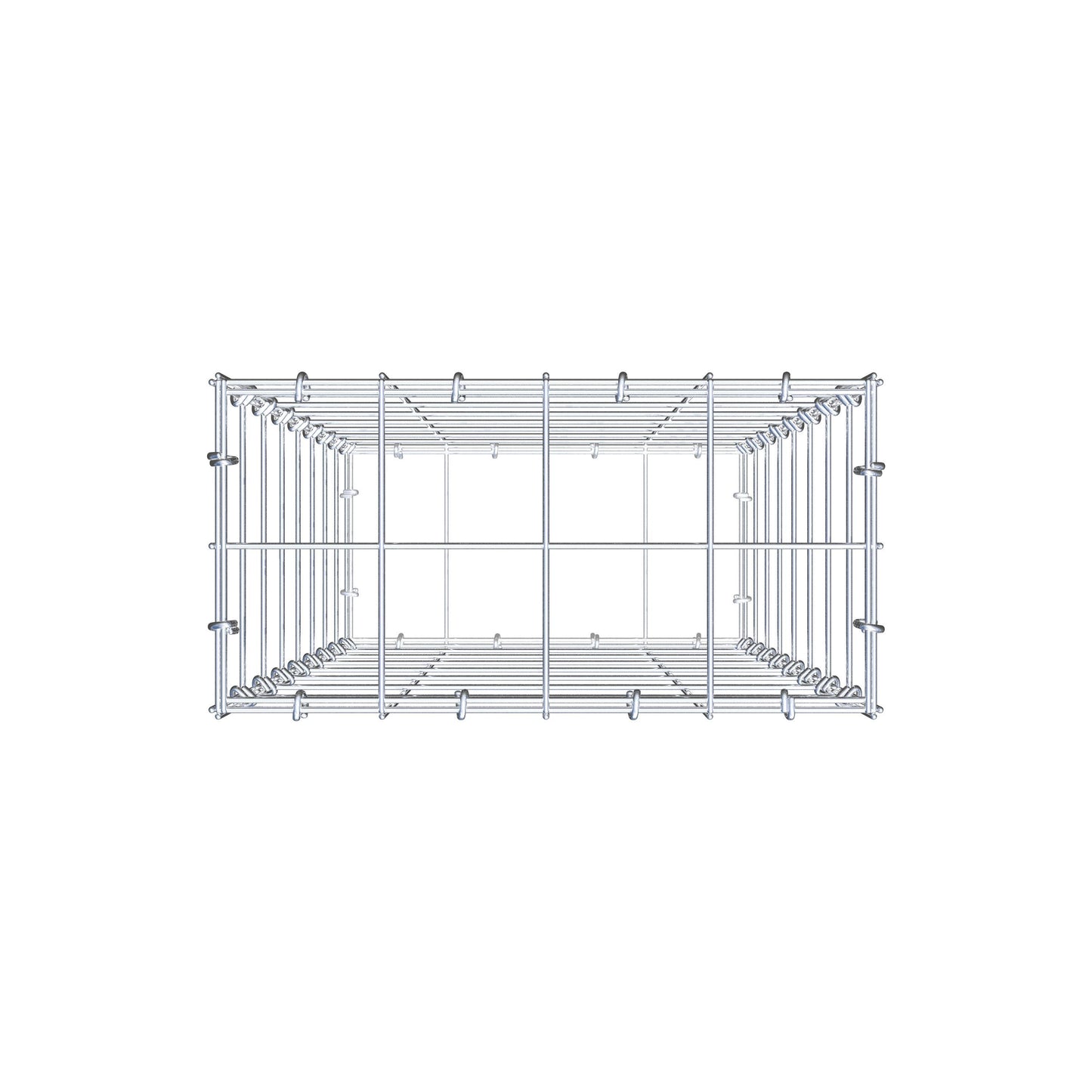 Gabião 80 cm x 40 cm x 20 cm (C x A x P), malhagem 10 cm x 10 cm, anel C