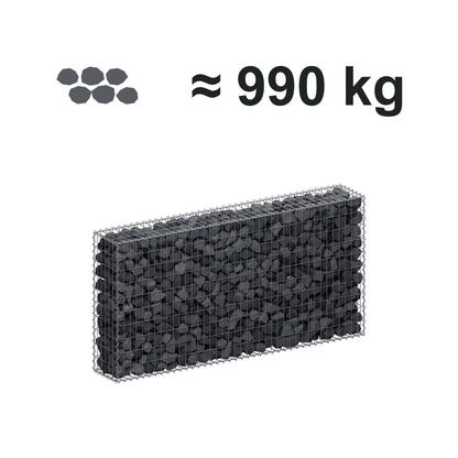 Gabbione 200 cm x 100 cm x 30 cm (L x H x P), maglia 5 cm x 10 cm, spirale
