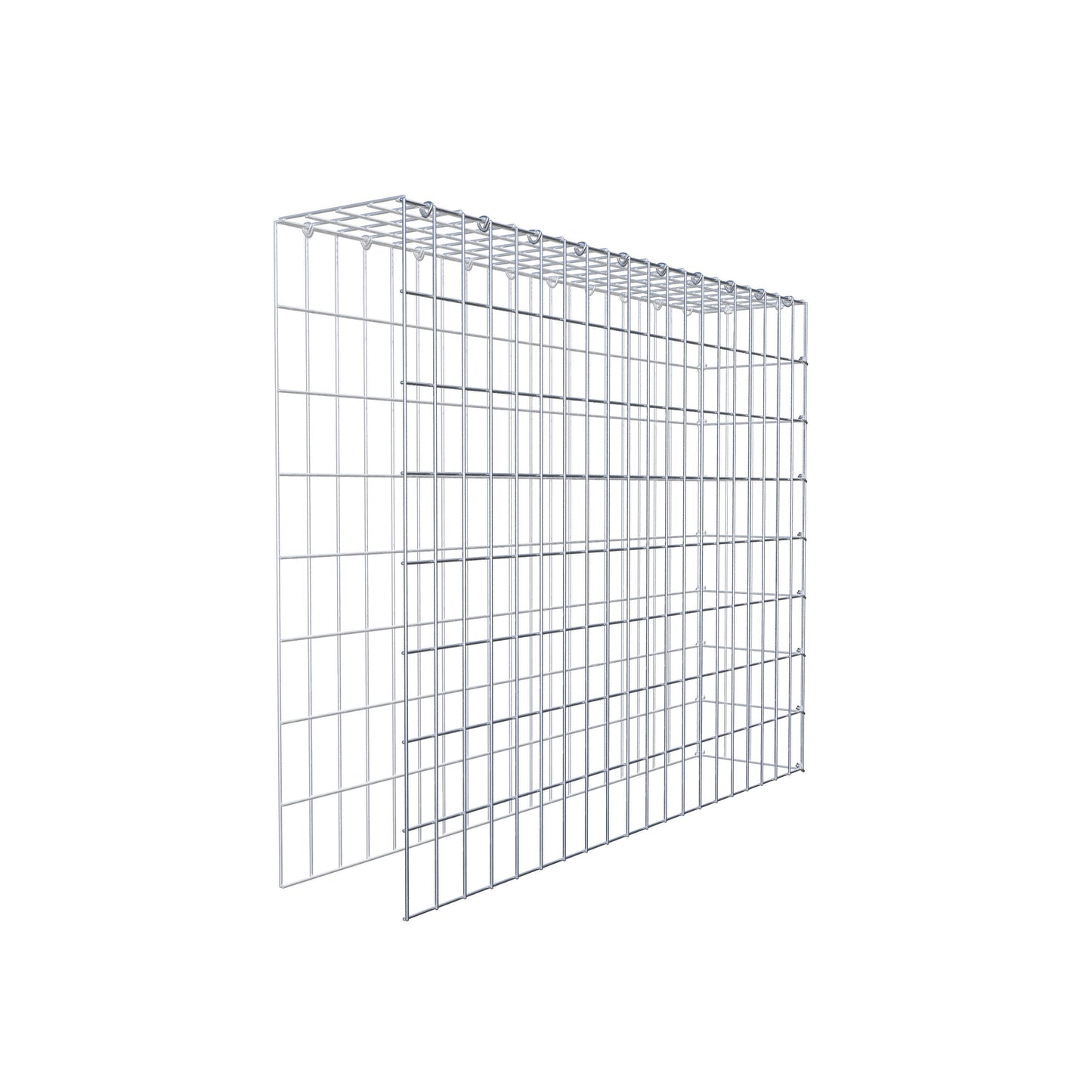 Mounted gabion type 4 100 cm x 80 cm x 20 cm (L x H x D), mesh size 5 cm x 10 cm, C-ring