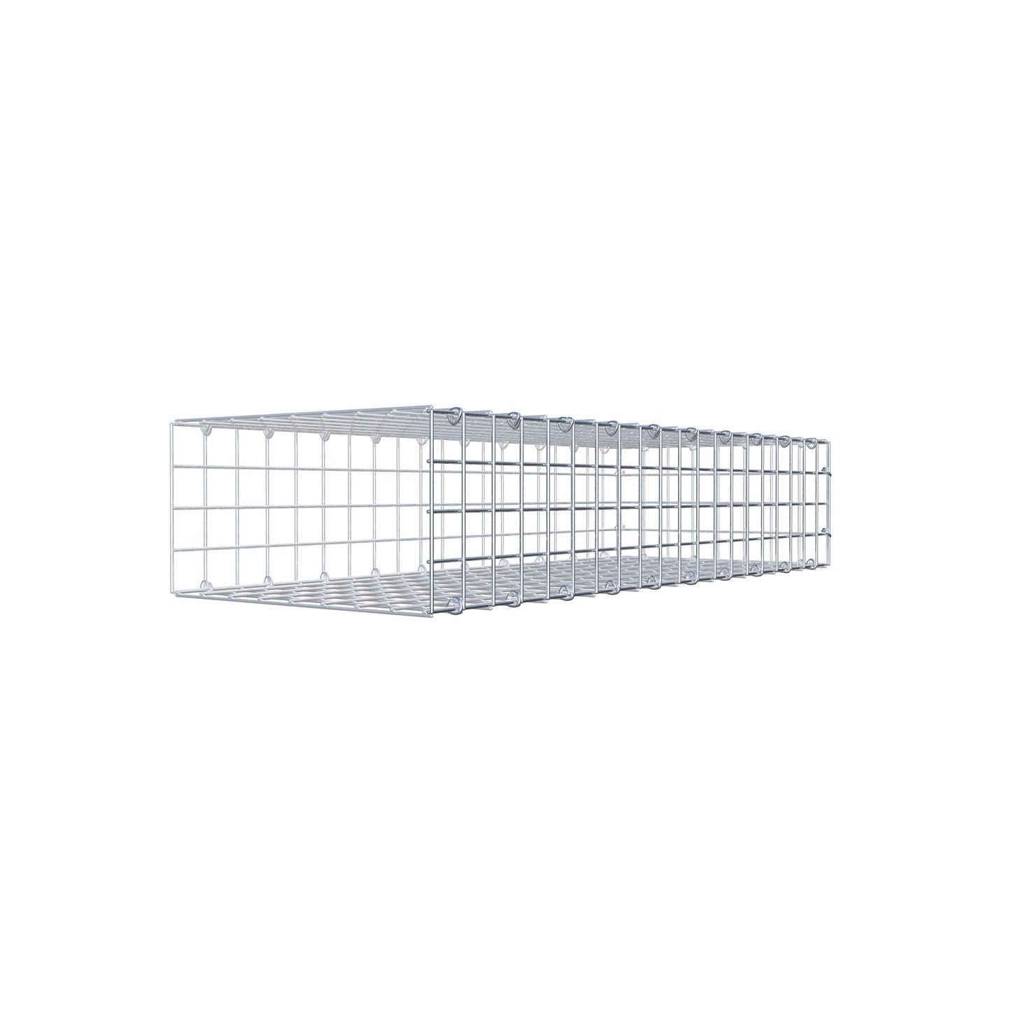 Gavión complementario de tipo 2 100 cm x 20 cm x 40 cm (largo x alto x fondo), malla 5 cm x 5 cm, anillo en C