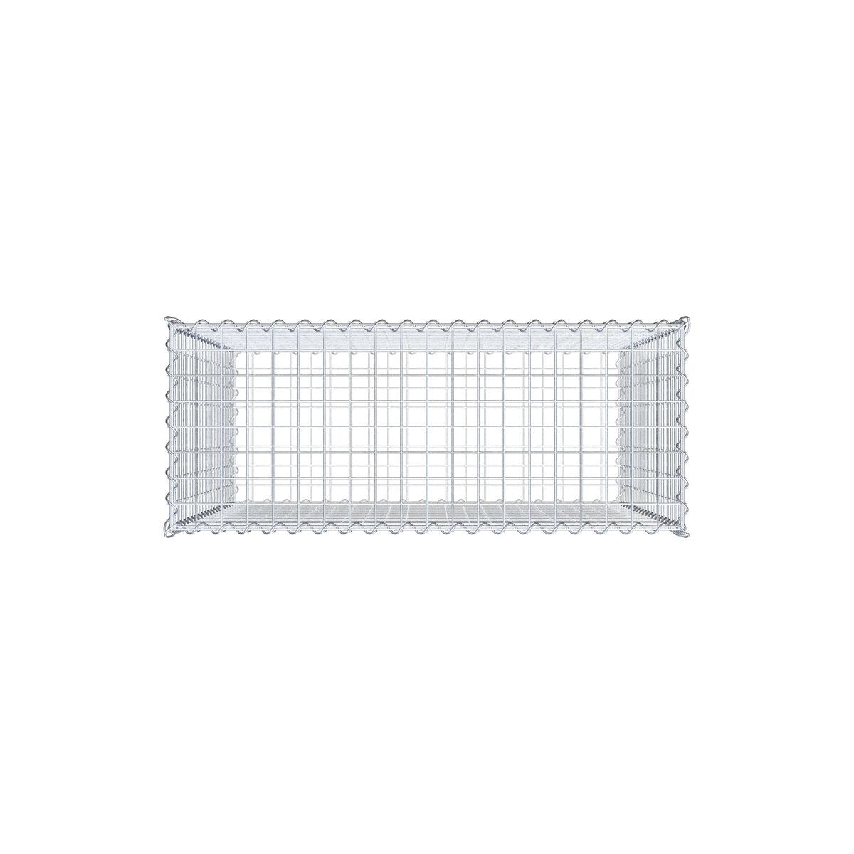 Gavión 100 cm x 100 cm x 40 cm (largo x alto x fondo), malla 5 cm x 5 cm, en espiral