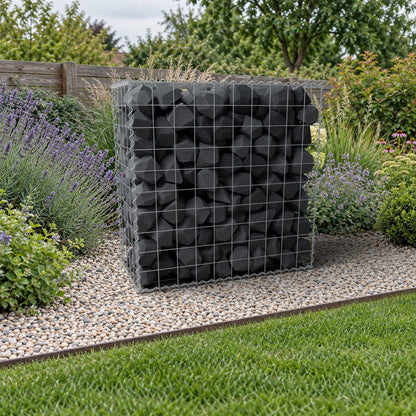 Schanskorf 100 cm x 100 cm x 50 cm (L x H x D), maaswijdte 10 cm x 10 cm, spiraalvormig