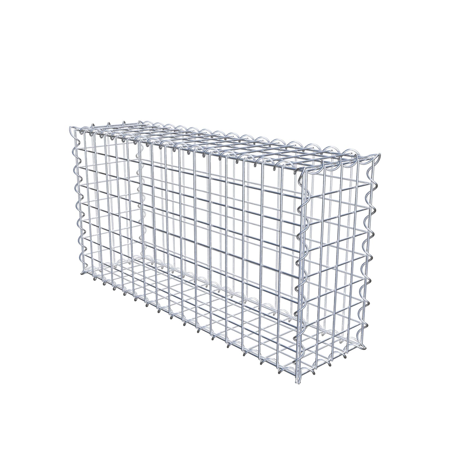 Gabbione 80 cm x 40 cm x 20 cm (L x H x P), maglia 5 cm x 5 cm, spirale