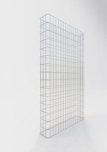 Gabionenzaun Länge 87 cm, Höhe 200 cm, Tiefe 17 cm, Maschenweite 5 x 10 cm