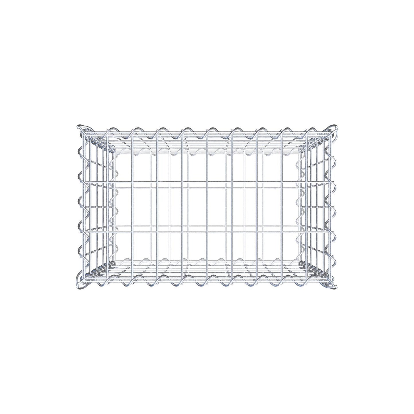 Gabião 50 cm x 50 cm x 30 cm (C x A x P), malhagem 5 cm x 10 cm, espiral