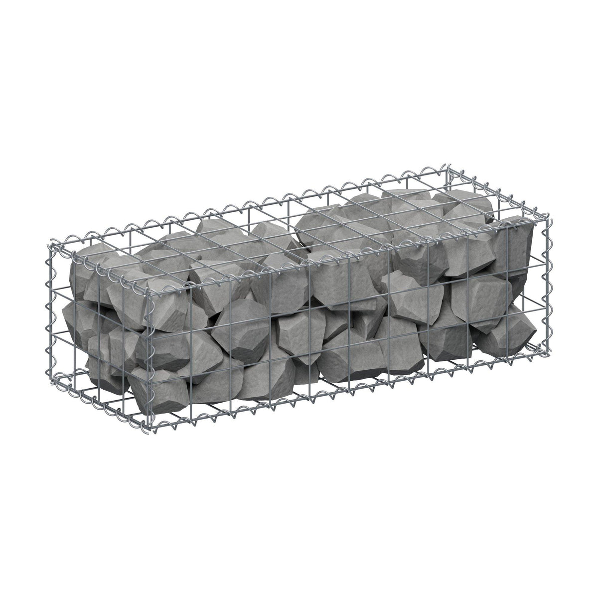 Gabbione 100 cm x 30 cm x 40 cm (L x H x P), maglia 10 cm x 10 cm, spirale