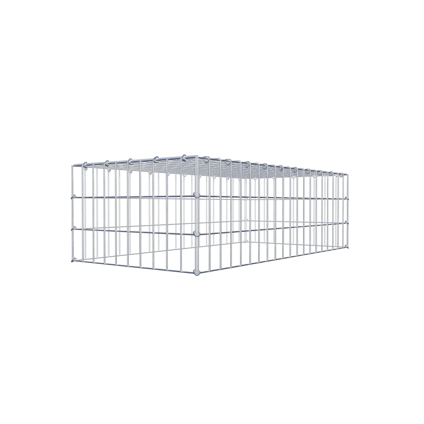 Gavión complementario de tipo 3 100 cm x 30 cm x 50 cm (largo x alto x fondo), malla 5 cm x 10 cm, anillo en C