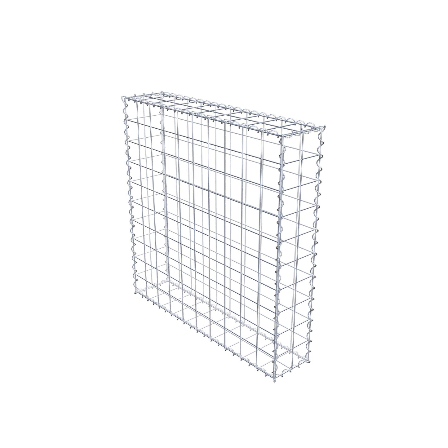 Gavión 100 cm x 100 cm x 20 cm (largo x alto x fondo), malla 10 cm x 10 cm, en espiral
