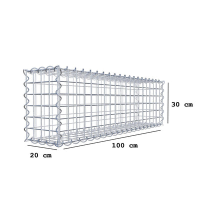 Set van 2 schanskorven 100 cm x 30 cm x 20 cm (L x H x D), maaswijdte 5 x 5 cm, spiraalvormig