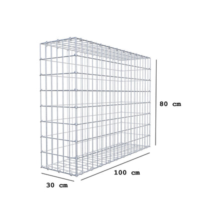 Schanskorf 100 cm x 80 cm x 30 cm (L x H x D), maaswijdte 5 cm x 10 cm, C-ring