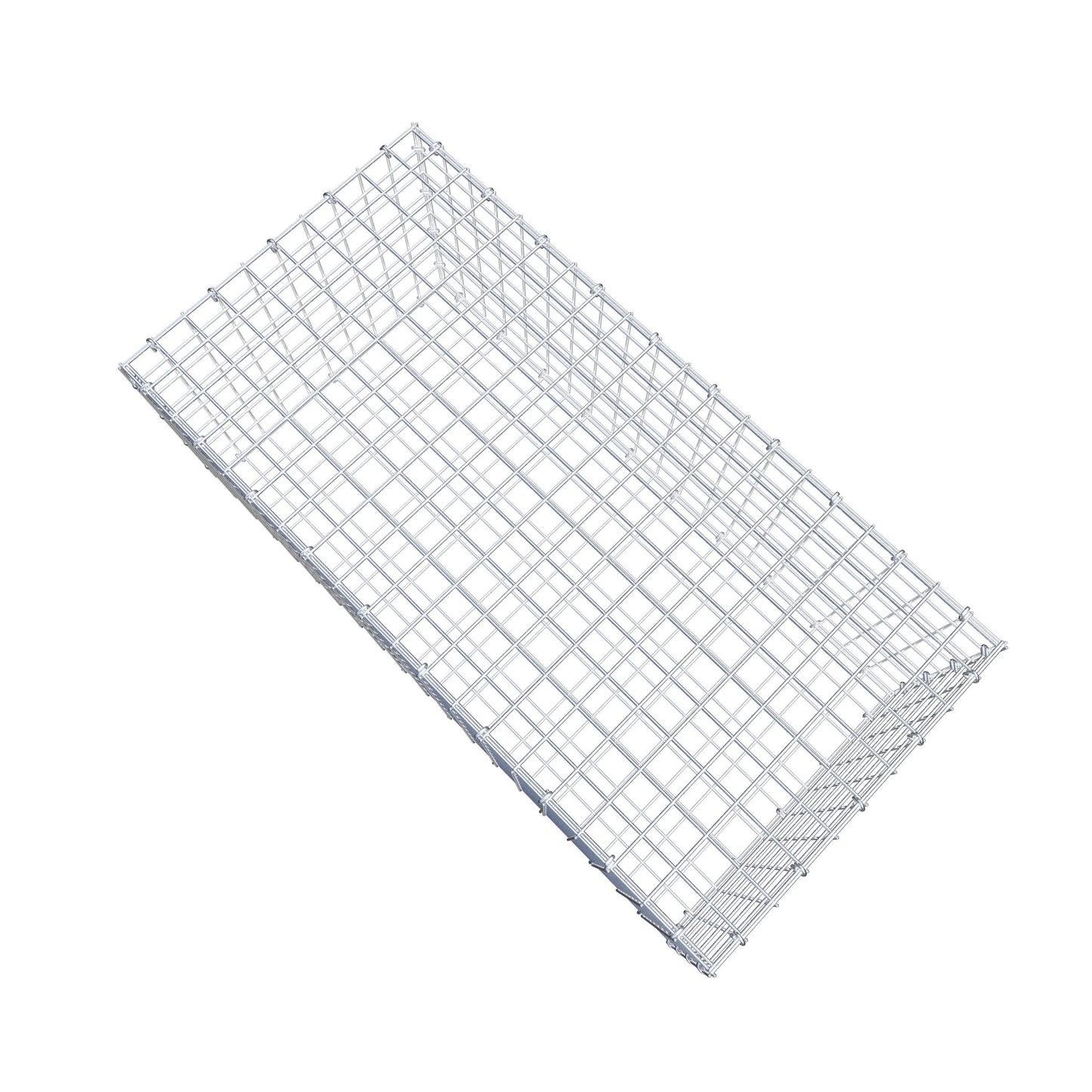 Gavión 100 cm x 40 cm x 50 cm (L x A x P), malla 5 cm x 5 cm, anillo en C