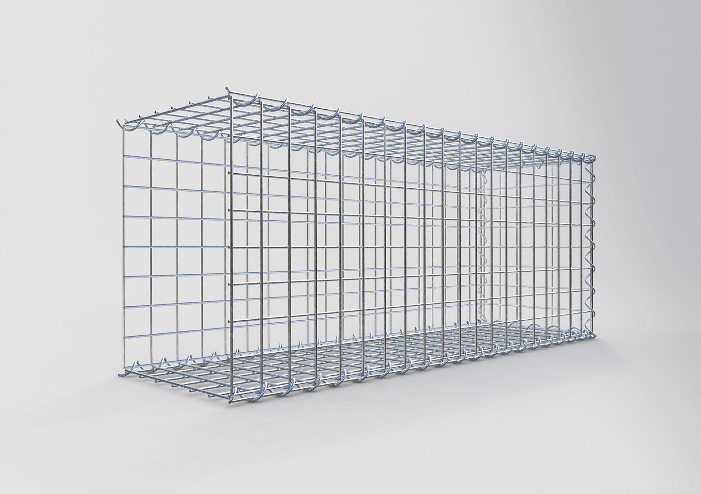 Opvokset gabion type 2 100 cm x 40 cm x 30 cm (L x H x D), maskestørrelse 5 cm x 5 cm, spiral