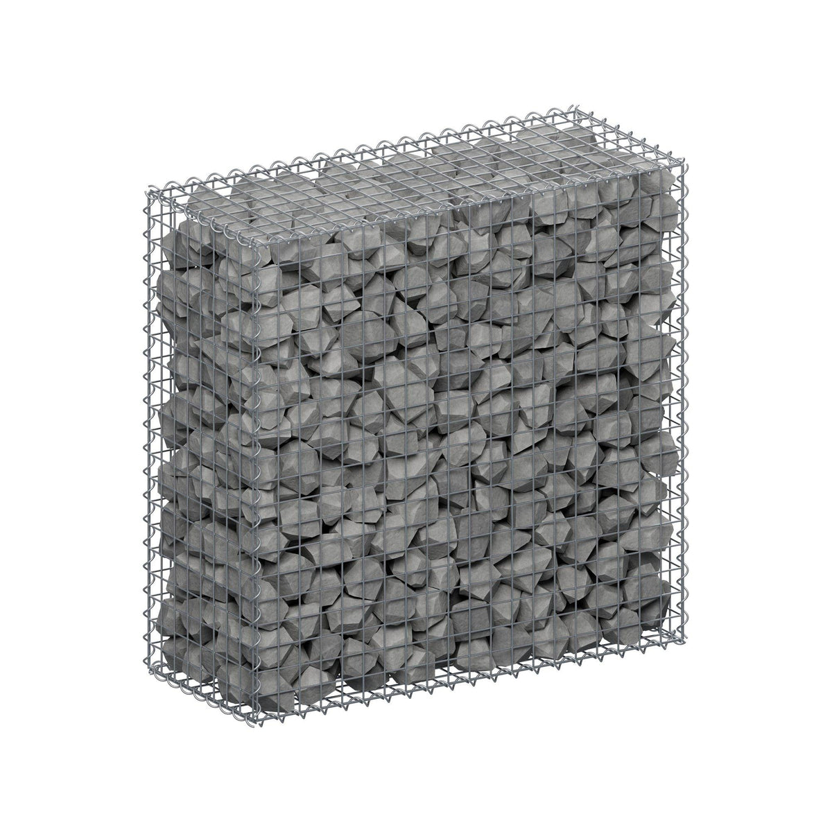 Gavión 100 cm x 100 cm x 40 cm (largo x alto x fondo), malla 5 cm x 5 cm, en espiral