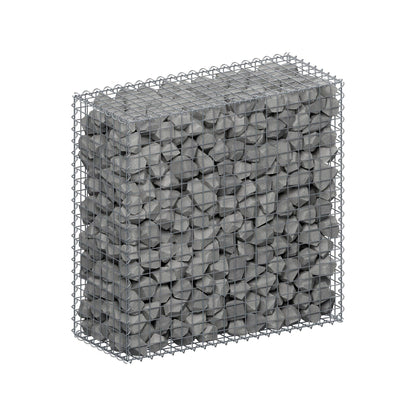 Gavión 100 cm x 100 cm x 40 cm (largo x alto x fondo), malla 5 cm x 5 cm, en espiral