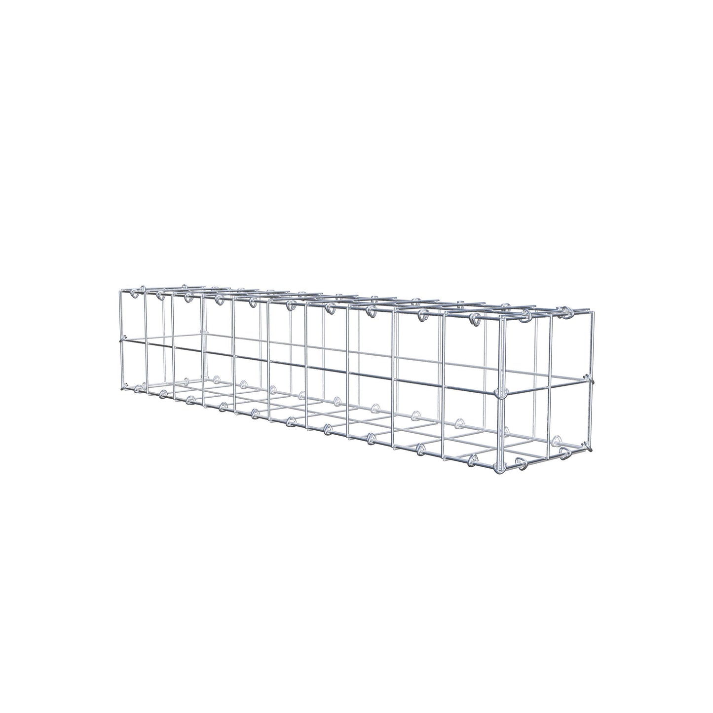 Gabbione 100 cm x 20 cm x 20 cm (L x H x P), maglia 10 cm x 10 cm, anello a C