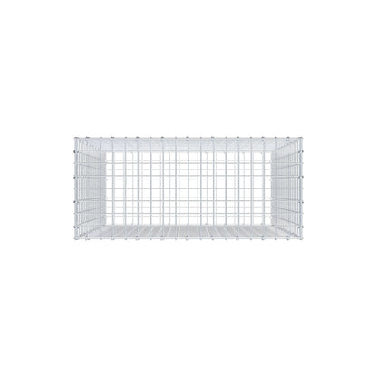 Gabion 100 cm x 90 cm x 40 cm (L x H x D), maskestørrelse 5 cm x 5 cm, C-ring