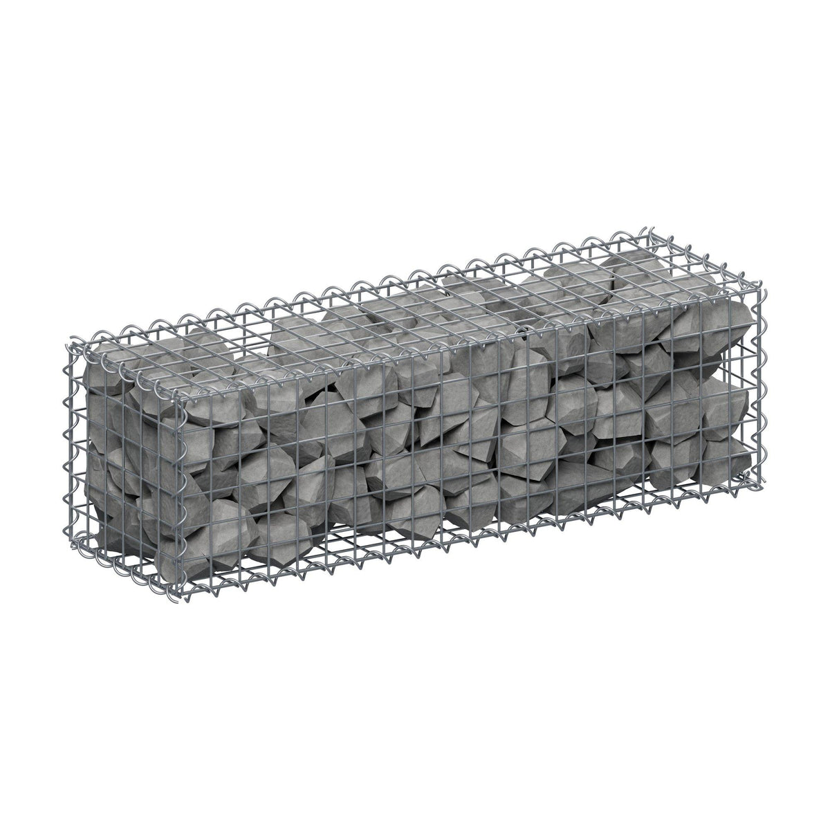 Gabião 100 cm x 30 cm x 30 cm (C x A x P), malhagem 5 cm x 5 cm, espiral