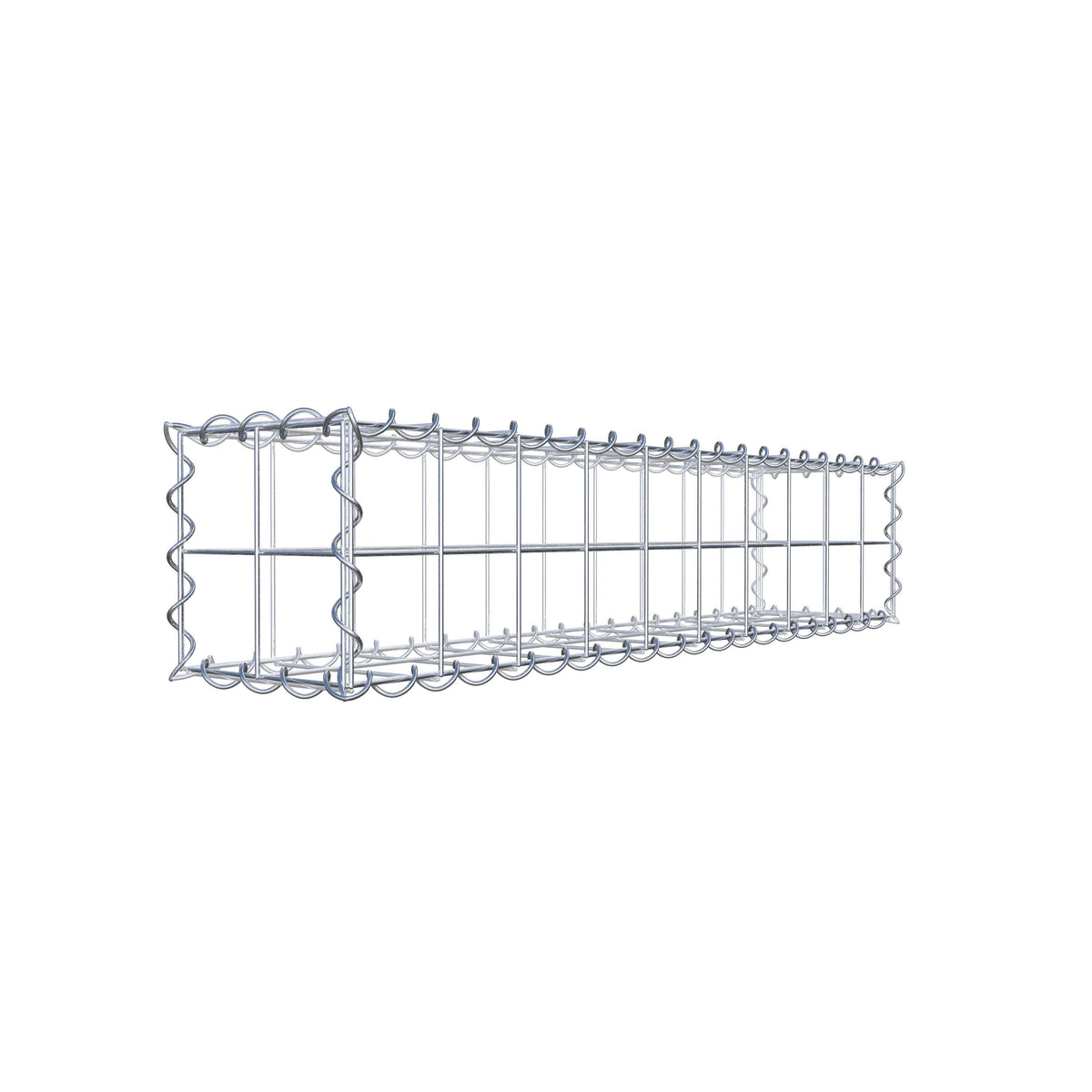 Gabião 100 cm x 20 cm x 20 cm (C x A x P), malhagem 10 cm x 10 cm, espiral