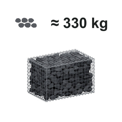 Gabion 80 cm x 50 cm x 50 cm (L x H x D), maskestørrelse 5 cm x 5 cm, spiral