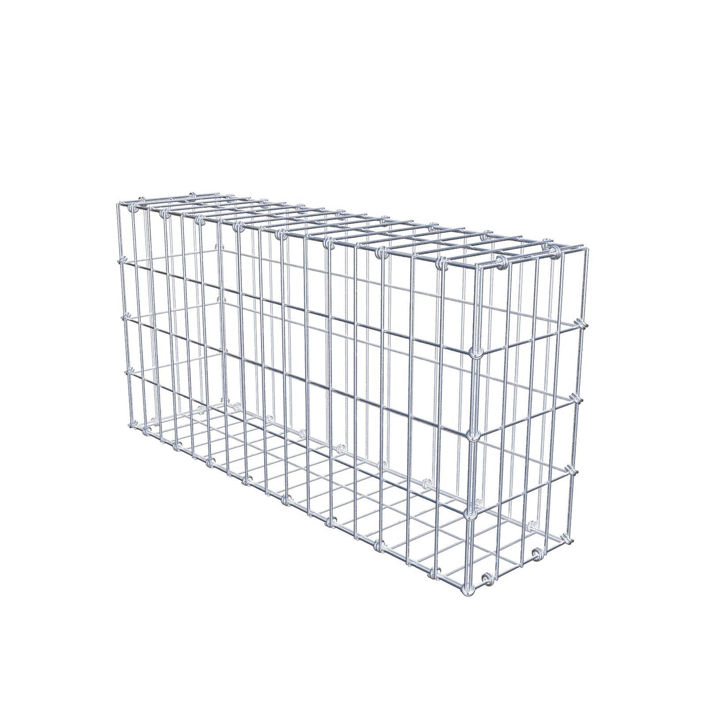 Gabione 80 cm x 40 cm x 20 cm (L x H x T), Maschenweite 5 x 10 cm, Spiralring