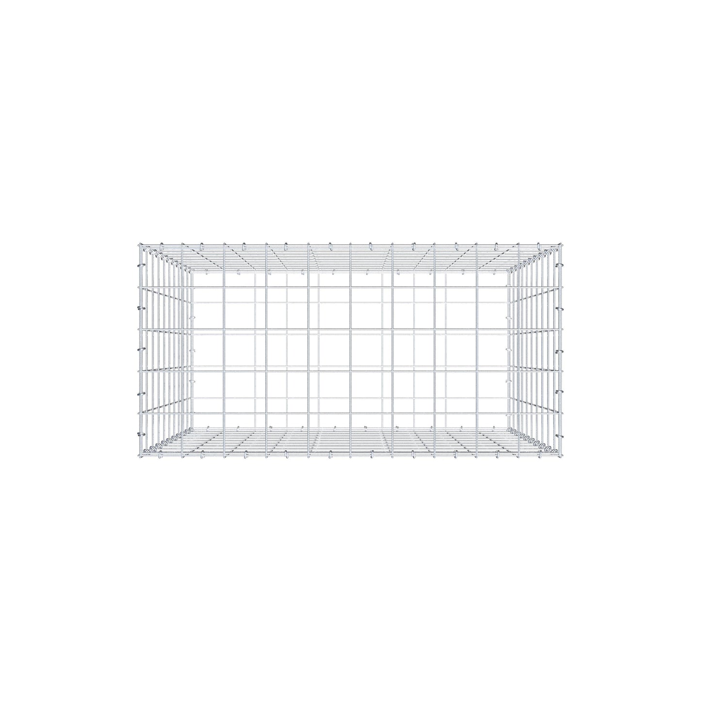 Schanskorf 100 cm x 100 cm x 50 cm (L x H x D), maaswijdte 10 cm x 10 cm, C-ring