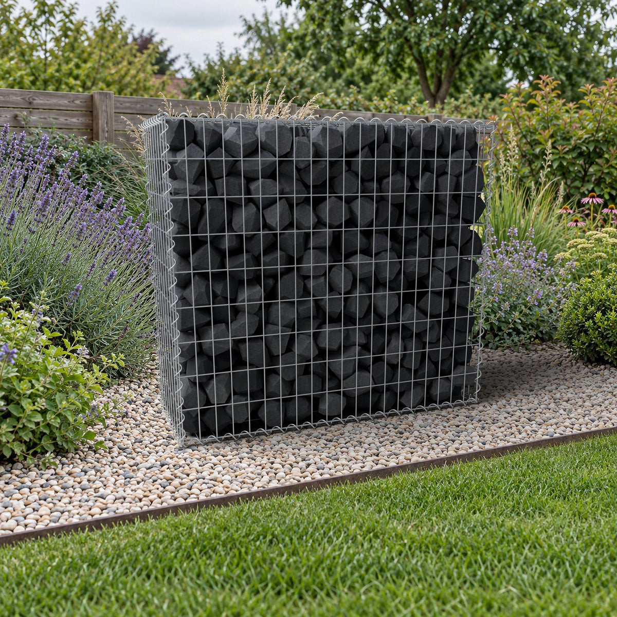Gabione 100 cm x 90 cm x 40 cm (L x H x T), Maschenweite 5 cm x 10 cm, Spirale